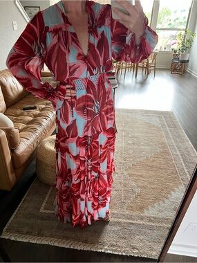 knee length dresses for ladies Delicate Forest Pink Maxi Dress